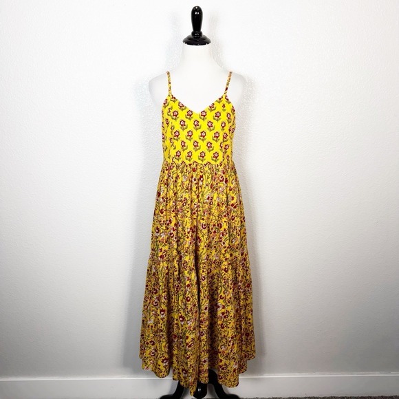 Gulab Chand Dresses & Skirts - Gulab Chand Jaipur India Size M Boho Cottage Hand Block Printed‎ Midi Dress
